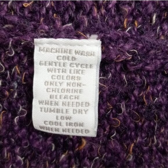 Charter Club Size M Cardigan Sweater Purple Knit Short Sleeve Acrylic Wool Blend - Picture 8 of 8